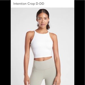 Athleta white Intention Crop Bra D-DD size M BRAND NEW